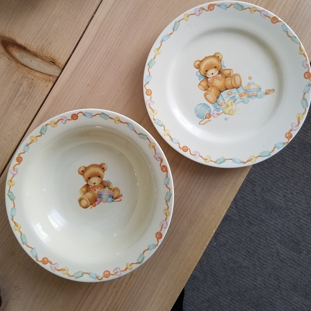 Hallmark Children's Teddy Bear Bowl and Plate